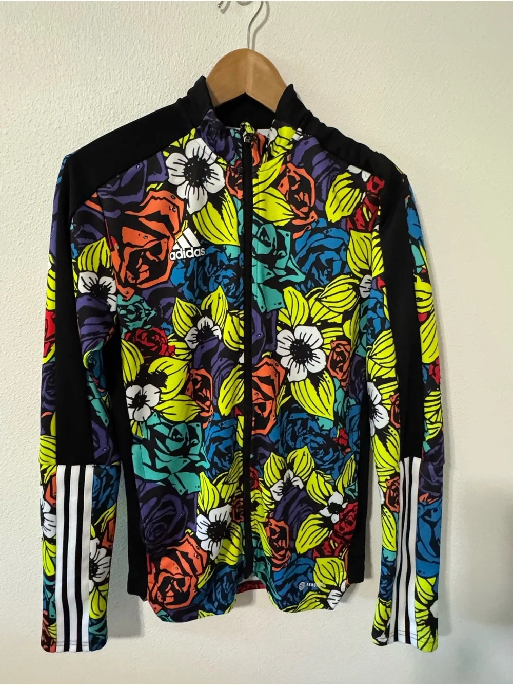 adidas Tiro Track Jacket Multocolor Floral Full Zipper Streetwear Gym Workout-S